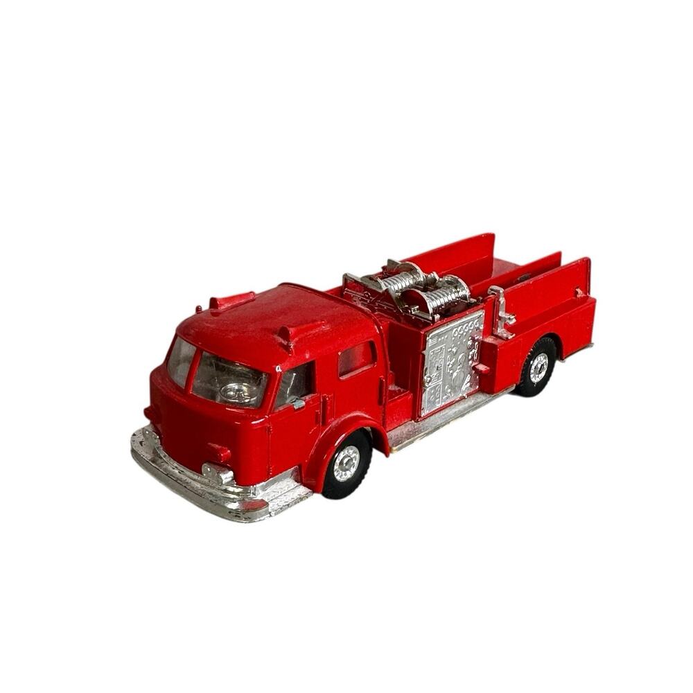 Play Art Fire Engine Truck Metal Red Hong Kong Playart Toy Car Vintage